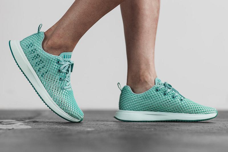 Light / Turquoise Nobull Bright Aqua Mesh Runner Women's Running Shoes | CA C1718T